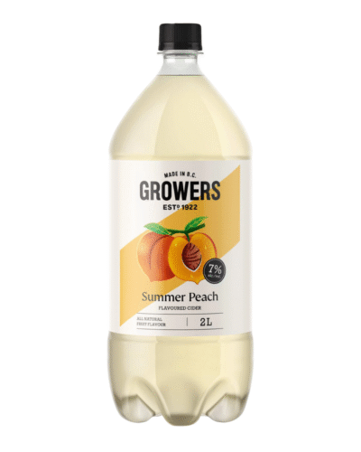 GROWERS PEACH CIDER 2 LTR BTLS