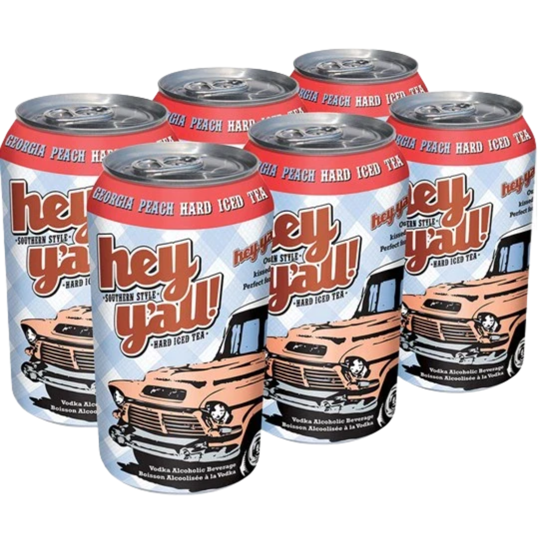 Hey Y'all Georgia Peach Hard Iced Tea 6 Cans