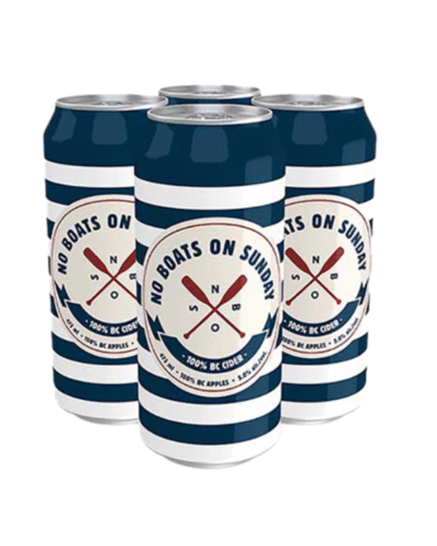 NO BOATS ON SUNDAY 100% BC CIDER 4 CANS