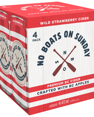 NO BOATS ON SUNDAY WILD STRAWBERRY CIDER 4 CANS