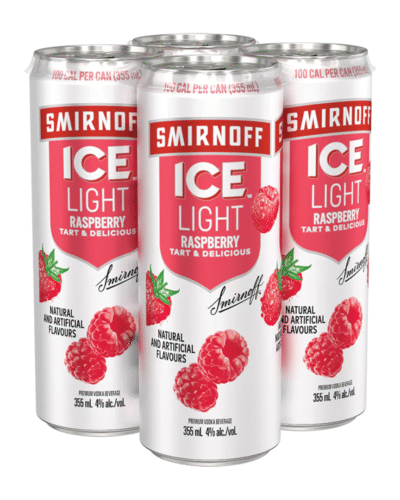 Smirnoff Ice Light Raspberry & Soda 4 Cans